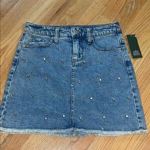 Studded Denim Skirt